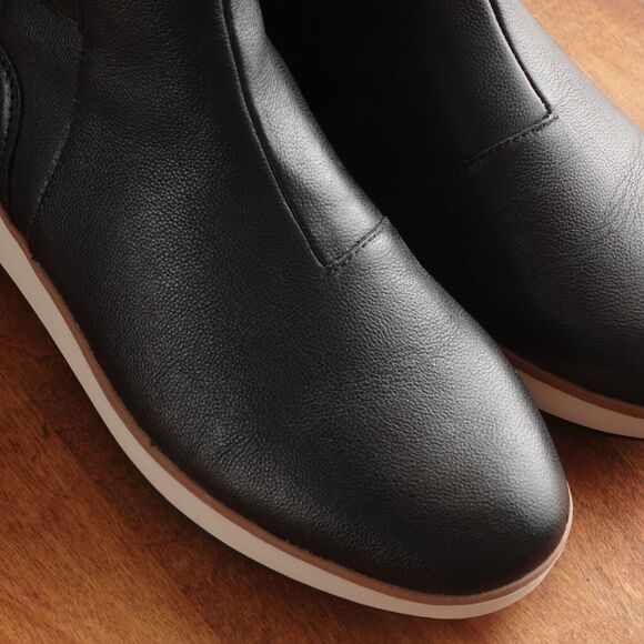 Clarks Boots Womens SZ 9M Black Zylah Rose Wedge Ankle Leather Side Zip Comfort - Picture 4 of 14